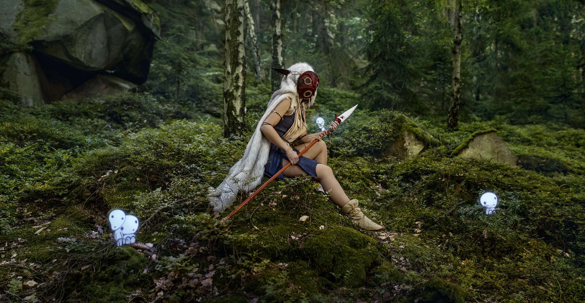 Mononoke from Mononoke Hime, cosplayed by LucioleS Cosplay